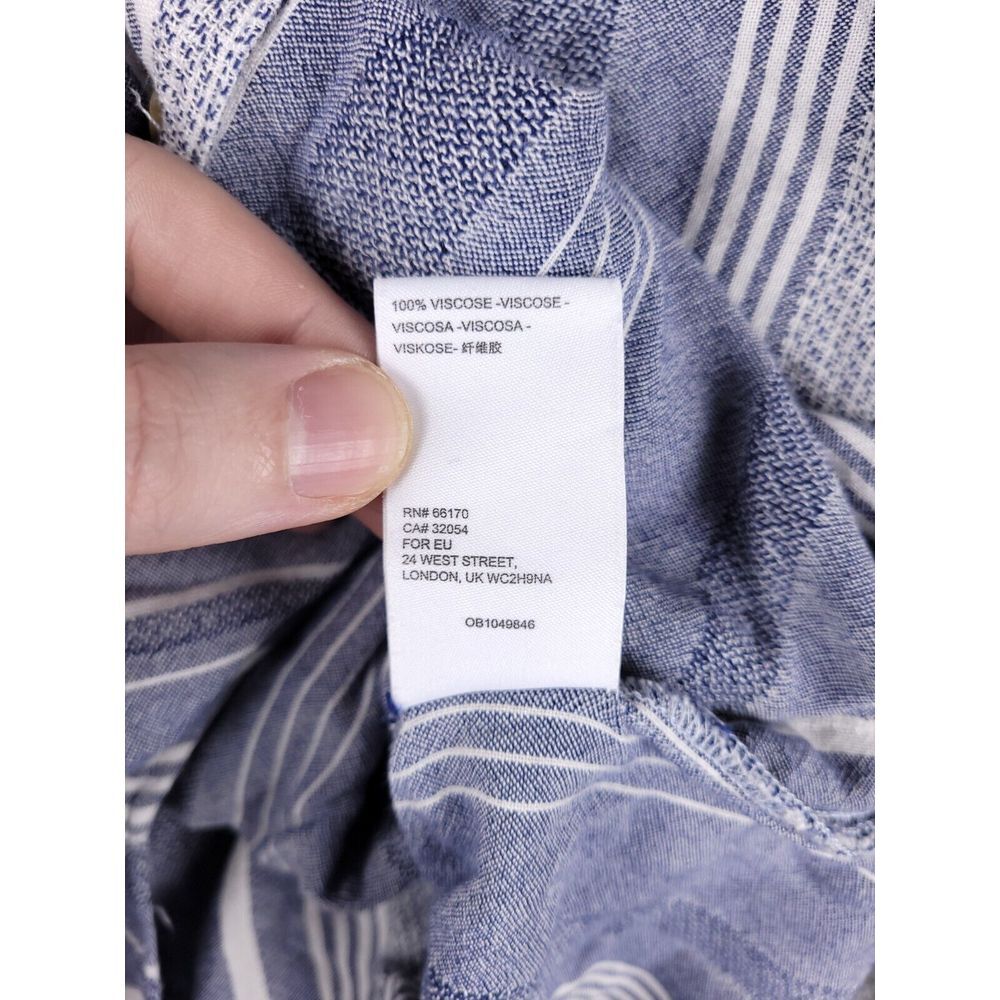 Maeve Anthropologie Shirt Women's Medium Striped‎ Button Up Viscose Pocket - Picture 5 of 7